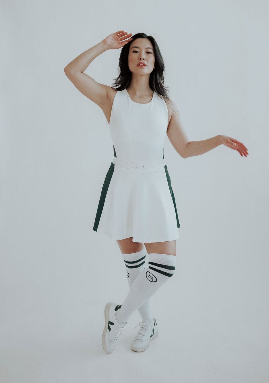 NWT Fore All Taylor White & Green Athletic Dress Tennis Golf Dress Size XS